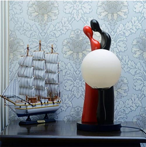 Kissing Couple Lamp For Bed Side Table